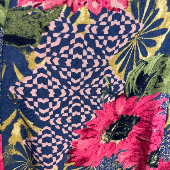 Abercrombie & Fitch Dress Mini Lace-Up Back Floral Graphic Pattern Button-Up XS - Picture 8 of 10